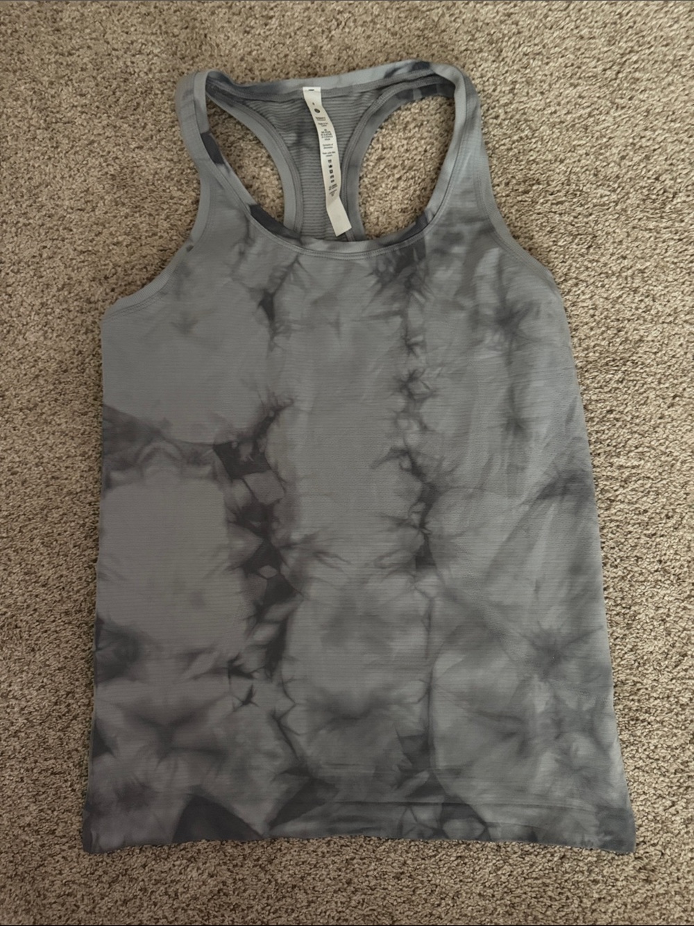 lululemon athletica Gray Tie-Dye Racerback Tank